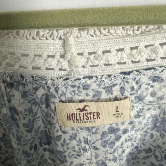 Hollister Romper Blue Floral Off Shoulder Size Large - Picture 6 of 8